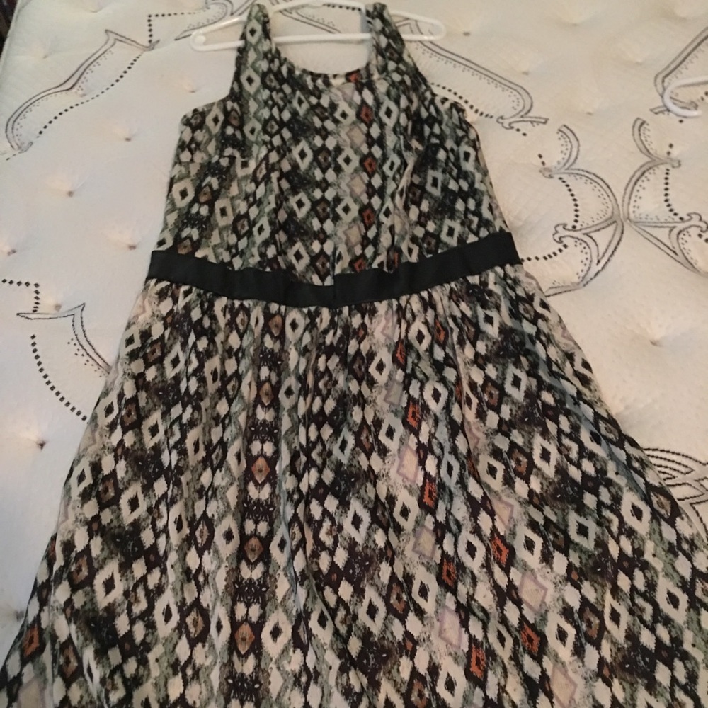 Multi-colored print dress, NWOT, size xs